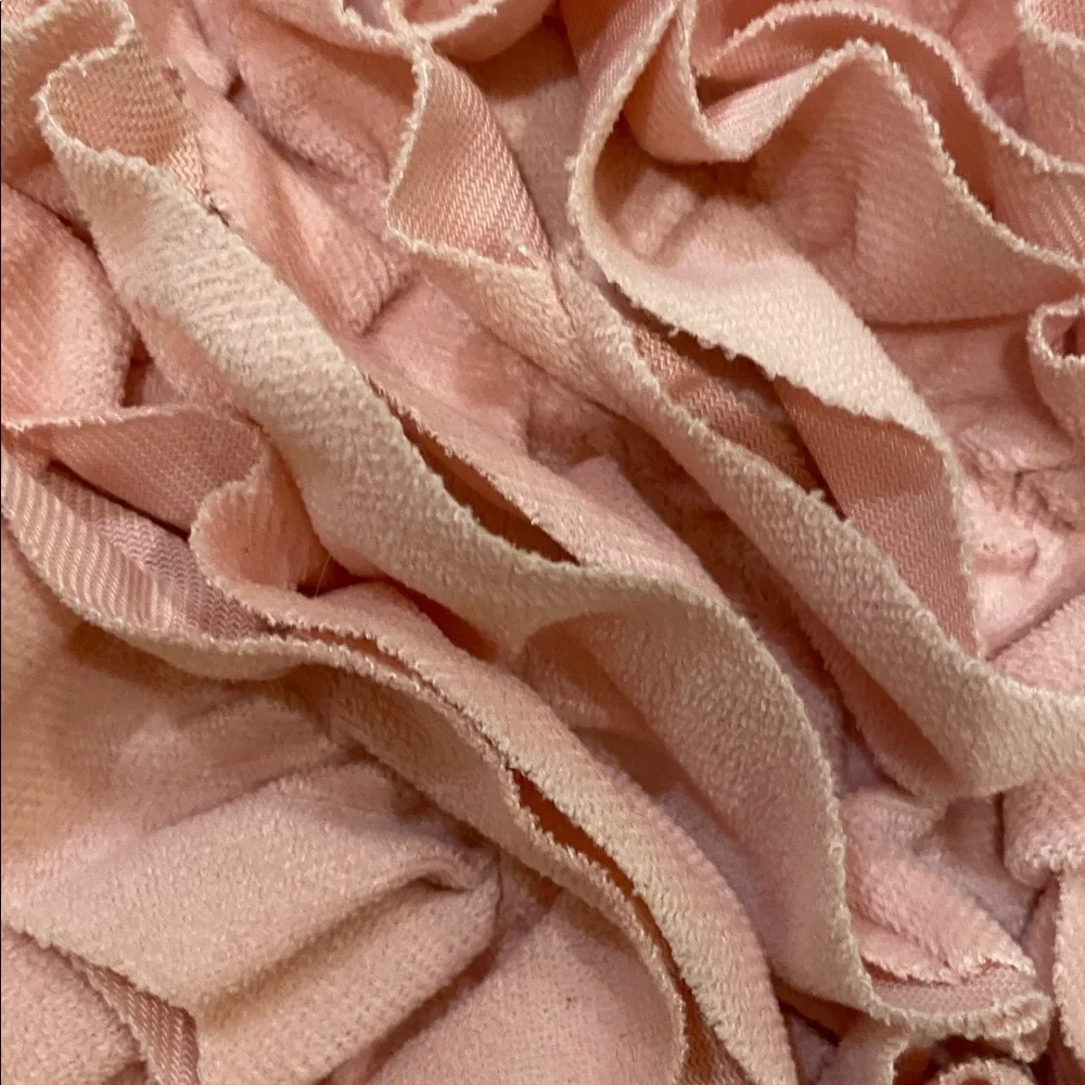Ruffled Pink Decorative Throw Pillow Cover - Picture 2 of 2